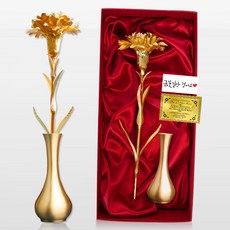 人造花 Gold E-shop 黃金康乃馨禮盒組 + 提袋, 1套