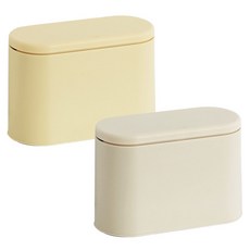 DALPAENGI LIVING FUBEL DE MAMAN 一鍵式迷你垃圾桶 2款 x 2L 套組, 奶油白 + 奶油黃