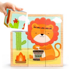 Goryeo Baby 動物6面積木 9件, 打鼓獅子