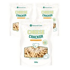 네츄럴코어 강아지 치즈 크래커, 치즈맛, 500g, 3개