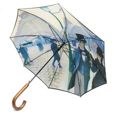 GEORGES GASPAR 名畫 卡耶博特 巴黎街景 雨天 雙層長柄傘 GUGGU10025