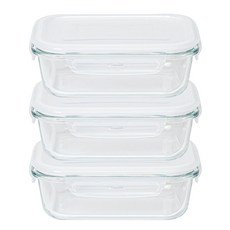 alpremio 長方形玻璃保鮮盒, 3個, 單品