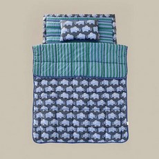 프랑브아즈 엘리 워싱 낮잠이불 세트 분리형, 블루