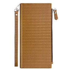 까미또 라인텍스쳐 지퍼 스트랩 다이어리 휴대폰 케이스