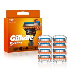 Gillette 吉列 Fusion手動刮鬍刀頭, 1組, 8入
