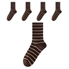 피어니스트 여성용 장목 스트라이프 양말 5켤레 세트