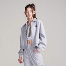 Apple Pink 女童翻領兩穿短版拉鍊外套 T101