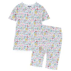 milkmilelolo 幼兒花朵荷葉邊五分家居服套裝