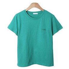 린다샵 여성용 젤라또 라운드넥 자수 포인트 베이직 반팔 티셔츠 cpt14792k42