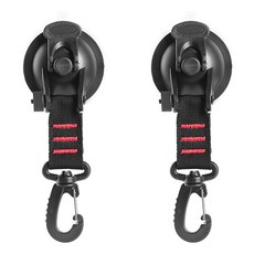 마켓감성 캠핑 라운드 흡착 후크걸이, 레드, 2개