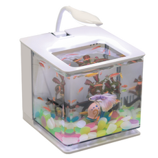 블랙피쉬 미니 배면 섬프 어항, 화이트, 1개