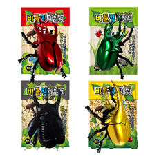 HAPPYSHU 甲蟲王家族對戰發條昆蟲玩具 4件 x 4p組, 黑色 + 紅色 + 綠色 + 金色