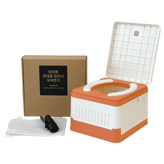 살림의발견 바브레 휴대용 접이식 네모 유아변기, 오렌지