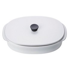 레볼 꺄락떼르 세라믹 직사각 꼬꼬떼 양수냄비, 화이트 큐뮬러스, 1개, 26 x 18.5 x 9 cm