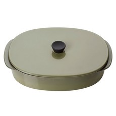 REVOL IH爐適用Caractere系列長型陶瓷雙耳湯鍋+鍋蓋組, 1組, Cardamom, 26*18.5*9cm