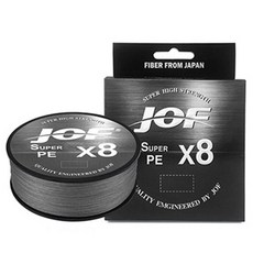 JOF 8합사 슈퍼 PE 낚시줄, 그레이, 1개