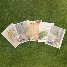 聖誕節黃金室內裝飾用模型雜誌 5種組, 1 鮮花、2 餐桌、3 女士婚禮、4 清新、5 綠植棕櫚樹