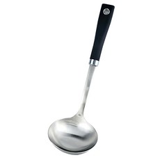 Kitchen Blooming 不鏽鋼304霧面湯勺, 1個, 黑色