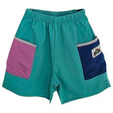 First Blue 兒童用 透氣 3.5分 撞色工裝褲