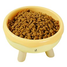 DING DONG PET 2in1 原創甜甜圈球寵物碗, 1個, 黃色