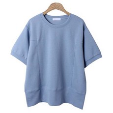 린다샵 여성용 불리부 라운드넥 절개 포인트 뒷트임 무지 반팔 맨투맨 cpt14688k42