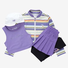 New Balance 女童 ESSENTIAL 防曬泳衣裙3件組