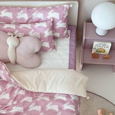 FRAMBOISE 嬰幼兒用 Kring Rabbit 60支紗枕頭套, 糖果粉