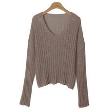 린다샵 여성용 체루미 오버핏 부클 브이넥 긴팔 니트 cpnt4590k35