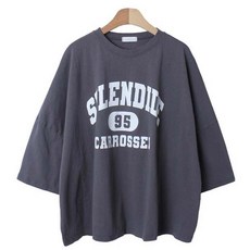 시크블랙 여성용 통기성 이지매 라운드넥 레터링 프린팅 베이직 티셔츠 cpt14551k41