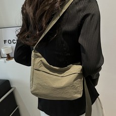 elsso. 拉鍊帆布迷你斜背郵差包, 灰綠色