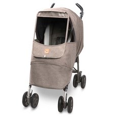 Manito 嬰幼兒麻花布章Alpha嬰兒推車罩, 小熊米色, 1個