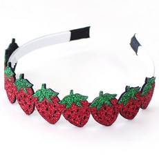 女童紅色亮片水果髮箍髮帶