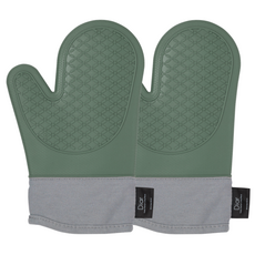 Diar 安心雙層耐熱矽膠廚房手套, 綠茶色, 2個