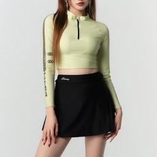 CocoDream 半拉鍊百褶短版長袖防曬衣 + 短裙套裝 #2419