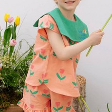 MyLittleStar 女童透氣鬱金香亞麻罩衫