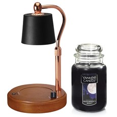 양키캔들 자캔들 + 우드 감성 캔들워머 세트, 미드썸머 나잇, 블랙