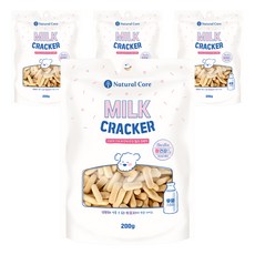 네츄럴코어 밀크 크래커 강아지 간식, 우유맛, 200g, 4개