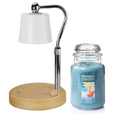 양키캔들 자캔들 + 우드 감성 캔들워머 세트, 바하마 브리즈, 화이트