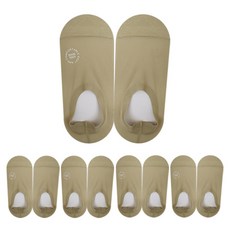 비아리츠 여성용 베이직 발리 쿨 펀칭 실리콘 페이크삭스 5켤레