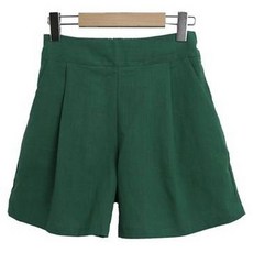 린다샵 여성용 에보닌 뒷밴딩 핀턱 컬러 린넨 반바지 cppt13726k43