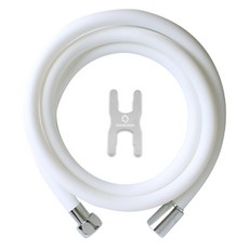 HOMEDAUM 防纏繞柔軟防水垢pvc管狀淋浴軟管 2m + 扳手組, 白色