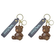 TR테디베어 3D 오리지널 테디베어 키홀더, 그레이, 2개