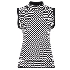 miwoo golf LUX GOLF 女款半高領圖案針織背心 MW4S504W