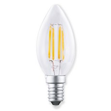 루미앤 LED 올빔 필라멘트 투명 촛대구 디밍 램프 4W, 전구색, 1개