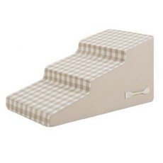 울리 반려동물 코튼 체크이지 스텝 3단, 샌드베이지, 1개