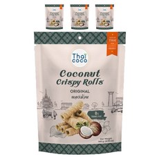 thaicoco 椰子捲心酥 原味, 4包, 140g