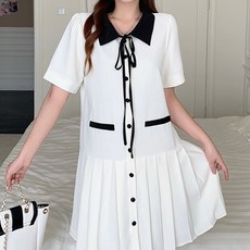 페이퍼먼츠 스쿨룩 뿜뿜 냉감 통기성 플리츠 미디 원피스 22329 빅사이즈 포함