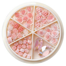 플라워 믹스스톤 네일파츠 세트 KN-P107, 혼합색상(KN-P1074), 1개