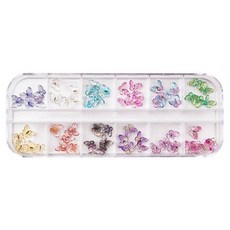 圓滾滾極光蝴蝶美甲飾品組 KN-P1069, 混合色, 1個