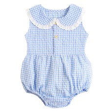 스타도어 유아용 통기성 레이스카라 체크 민소매 바디수트